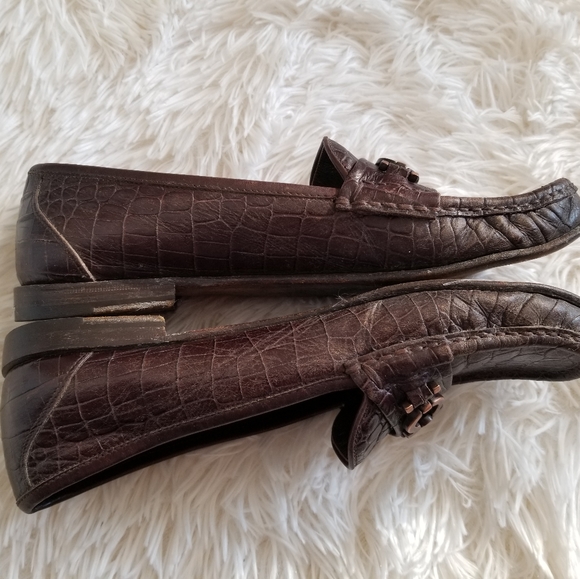 PRICE DROP TODAY ONLY Salvatore Ferragamo Brown Croc Loafers, 8.5AAA - Picture 4 of 12